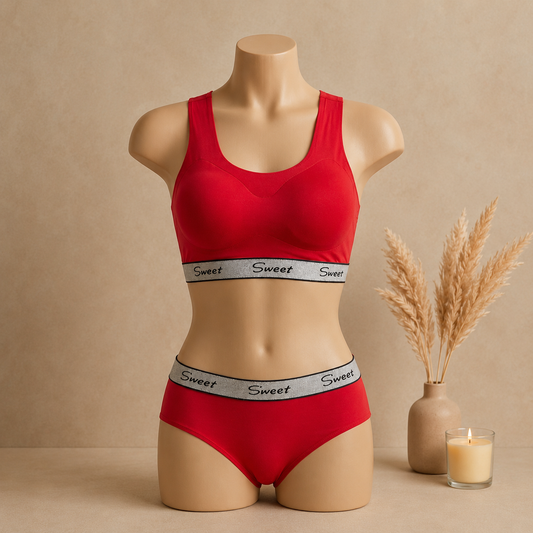 Women’s Padded Sports Bra & Panty Set – Soft, Wireless & Comfortable Innerwear | Haya Secrets