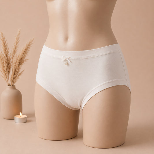 Women's High-Waist Cotton Brief Panty – Soft Full Coverage Everyday Comfort | Haya Secrets