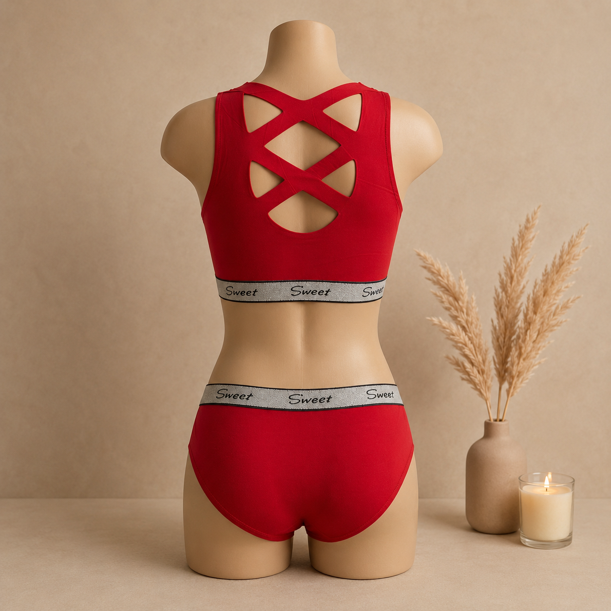 Women’s Padded Sports Bra & Panty Set – Soft, Wireless & Comfortable Innerwear | Haya Secrets
