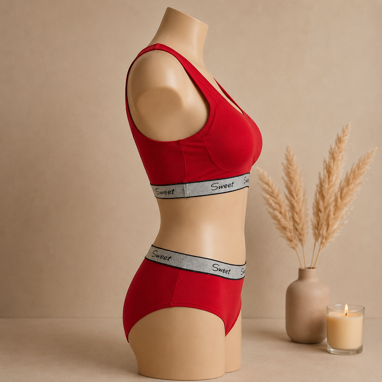 Women’s Padded Sports Bra & Panty Set – Soft, Wireless & Comfortable Innerwear | Haya Secrets