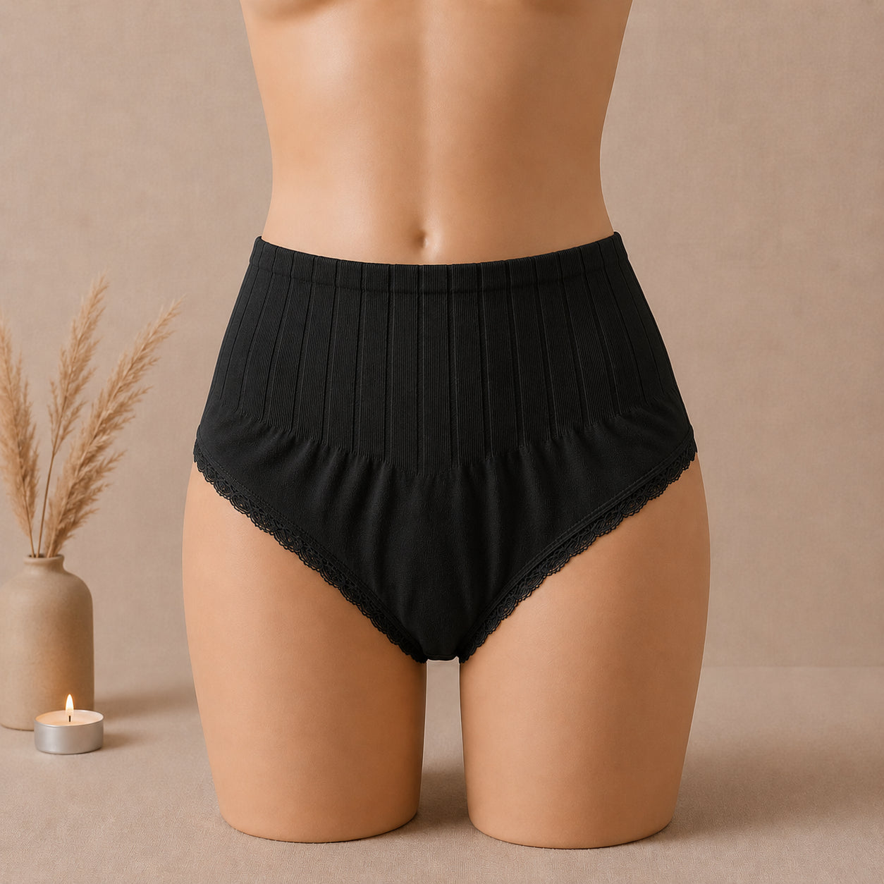 Tummy Control Belly Shaper Instant Slim Look & Seamless Fit Black