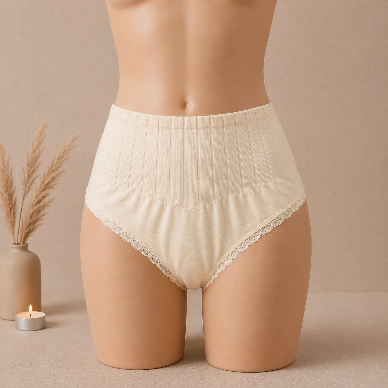 Tummy Control Belly Shaper Instant Slim Look & Seamless Fit Off-White