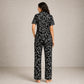 Black Floral Arabic Night Suit Soft, Elegant & Relaxed Fit (2-Piece Set) | Haya Secrets