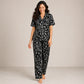 Black Floral Arabic Night Suit Soft, Elegant & Relaxed Fit (2-Piece Set) | Haya Secrets