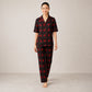 Black & Red Printed Night Suit Luxury Inspired, Soft & Comfortable (2-Piece Set) | Haya Secrets