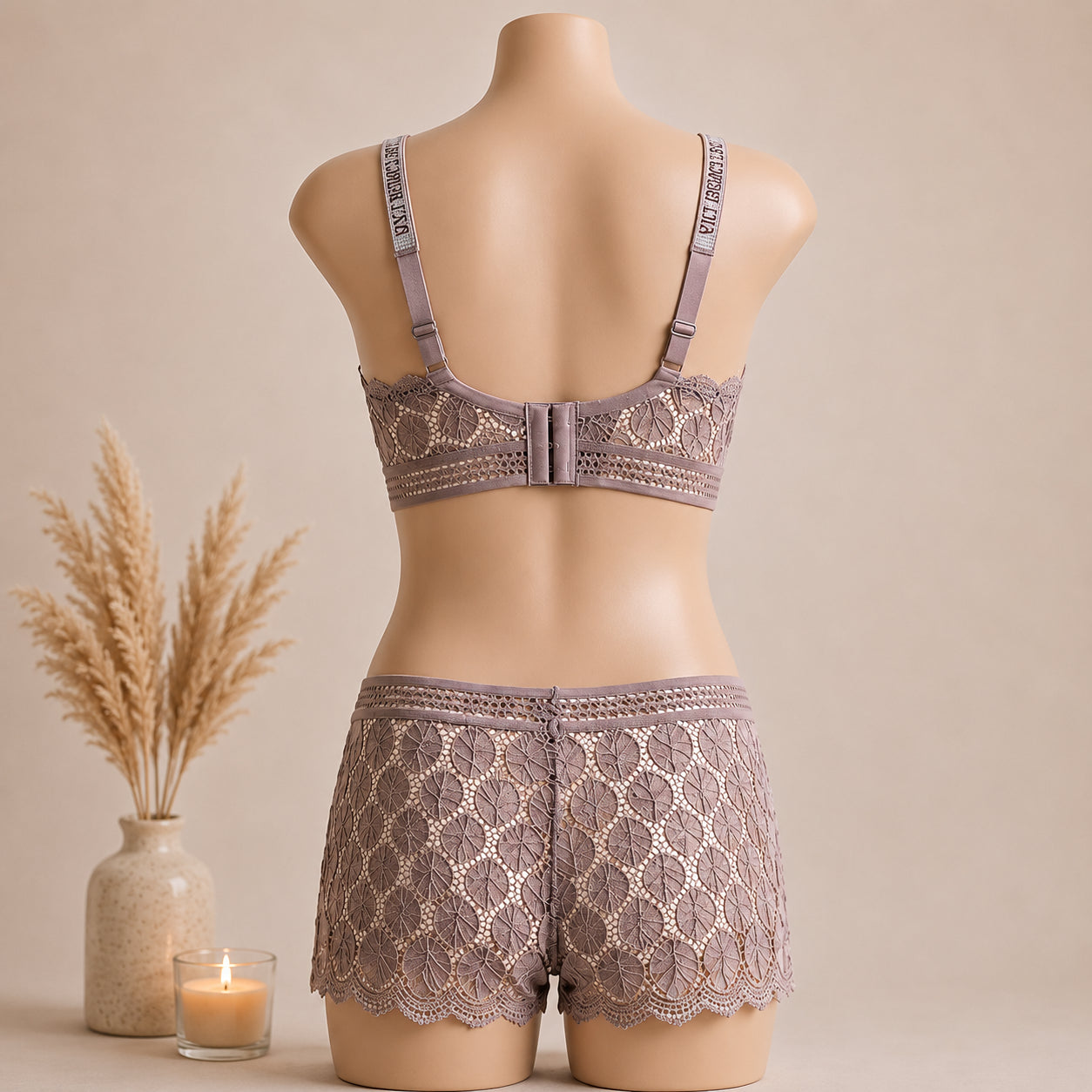 Classic Lace Wire-Free Bra & Panty Set – Elegant, Soft & All-Day Comfort | Haya Secrets