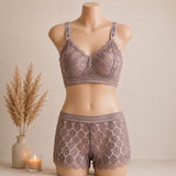 Classic Lace Wire-Free Bra & Panty Set – Elegant, Soft & All-Day Comfort | Haya Secrets