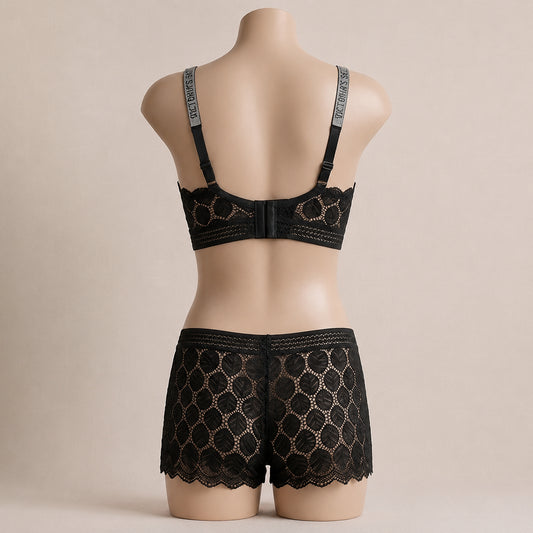 Classic Lace Wire-Free Bra & Panty Set – Elegant, Soft & All-Day Comfort | Haya Secrets