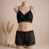 Classic Lace Wire-Free Bra & Panty Set – Elegant, Soft & All-Day Comfort | Haya Secrets