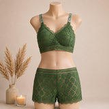Classic Lace Wire-Free Bra & Panty Set – Elegant, Soft & All-Day Comfort | Haya Secrets