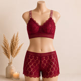 Classic Lace Wire-Free Bra & Panty Set – Elegant, Soft & All-Day Comfort | Haya Secrets