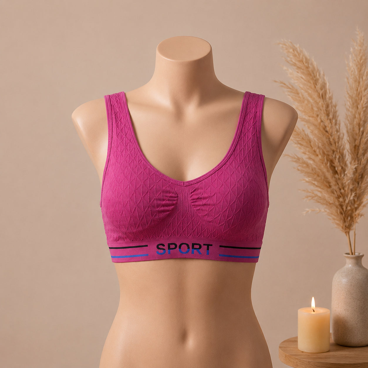 FlexFit Seamless Sports Bra – Supportive Wireless Active Comfort | Haya Secrets
