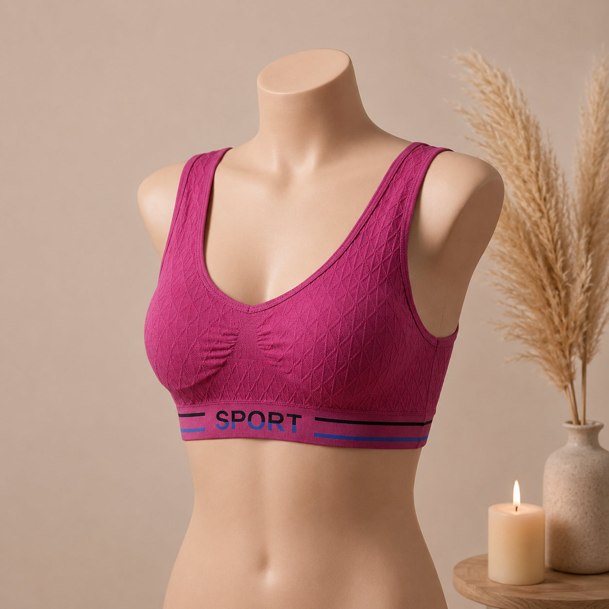 FlexFit Seamless Sports Bra – Supportive Wireless Active Comfort | Haya Secrets