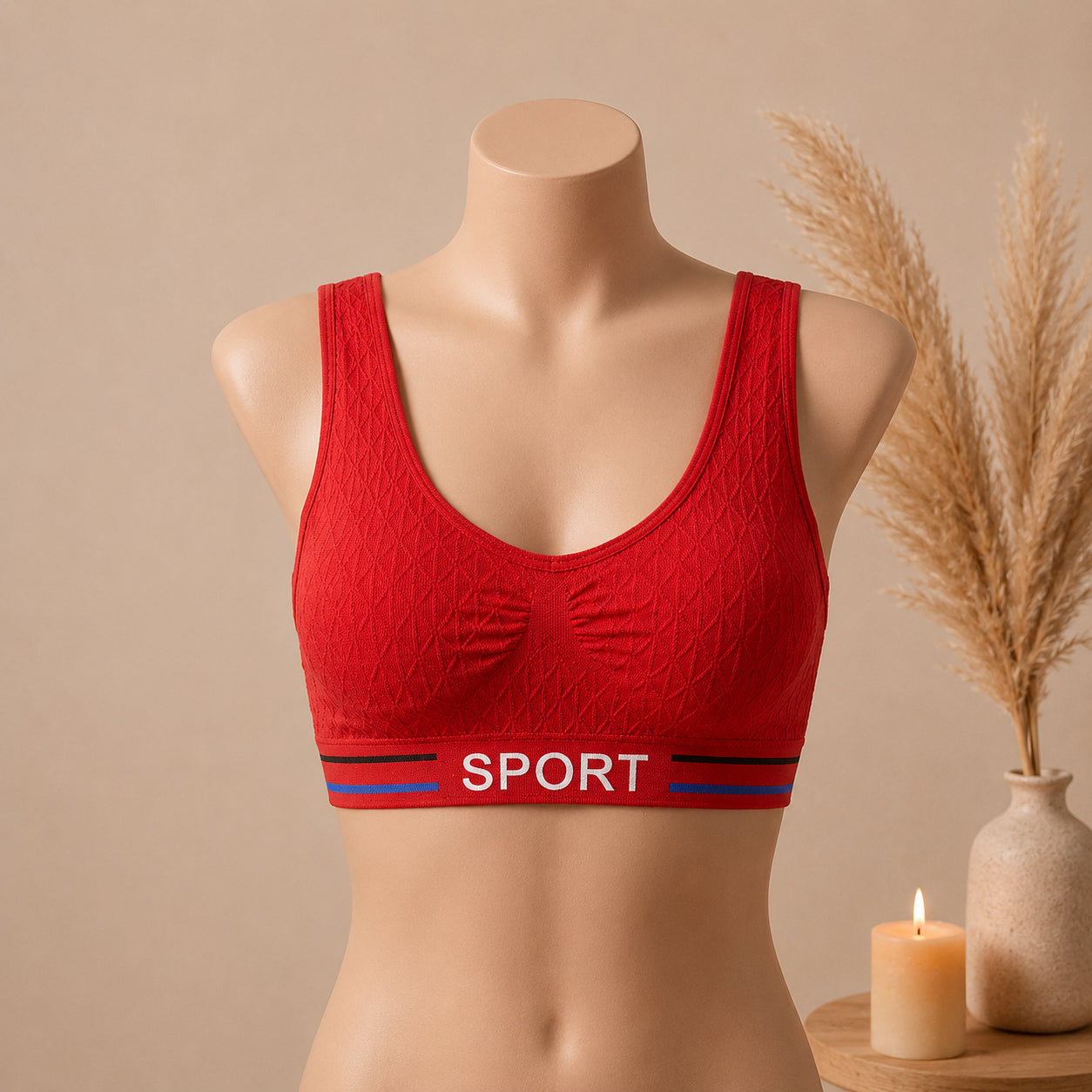 FlexFit Seamless Sports Bra – Supportive Wireless Active Comfort | Haya Secrets