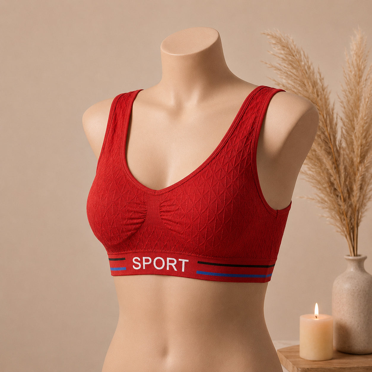 FlexFit Seamless Sports Bra – Supportive Wireless Active Comfort | Haya Secrets