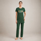 Green Long Shirt Trouser Set Soft, Comfortable & Relaxed Fit | Haya Secrets