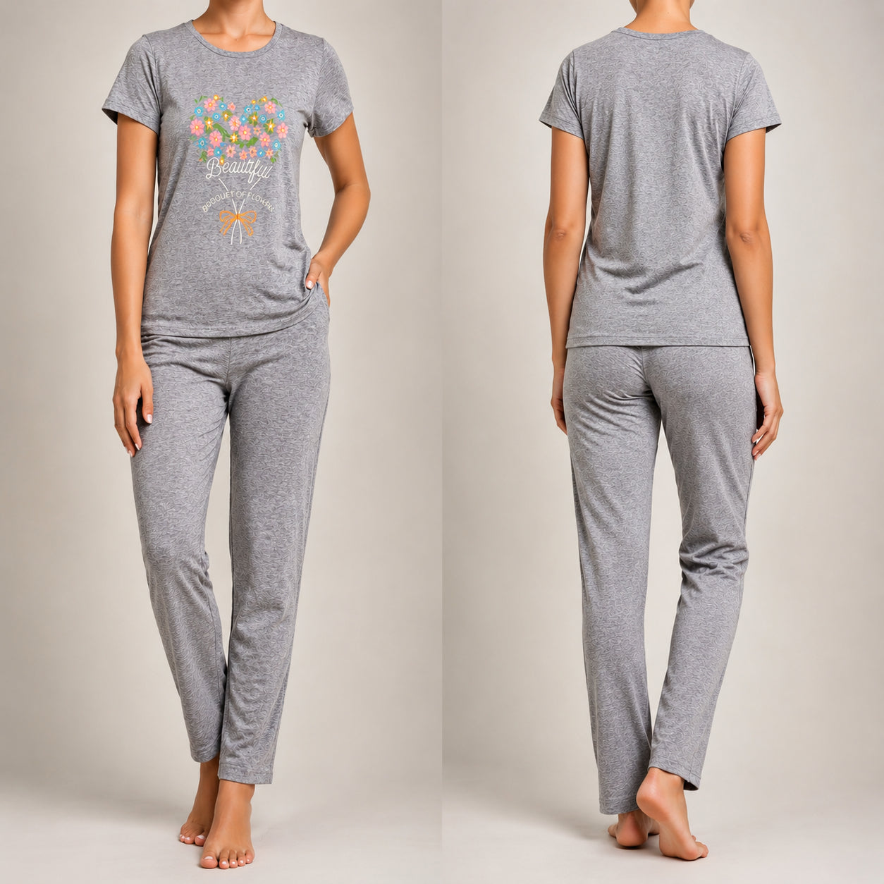 Grey Shirt Trouser Set – Soft, Comfortable & Relaxed Fit | Haya Secrets