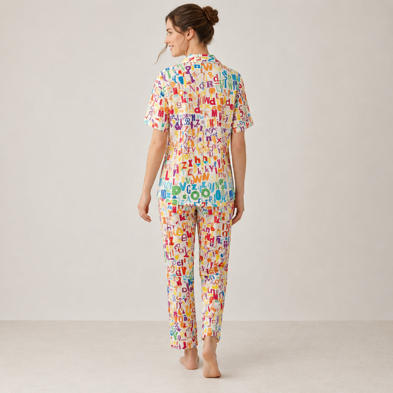 Multi-Color Printed Arabic Night Suit Soft, Fun & Comfortable 2-Piece Set | Haya Secrets