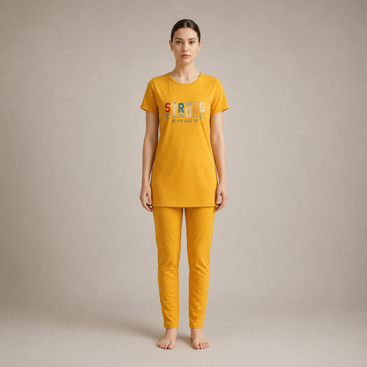 Mustard Long Shirt Trouser Set Soft, Comfortable & Relaxed Fit | Haya Secrets