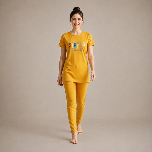 Mustard Long Shirt Trouser Set Soft, Comfortable & Relaxed Fit | Haya Secrets