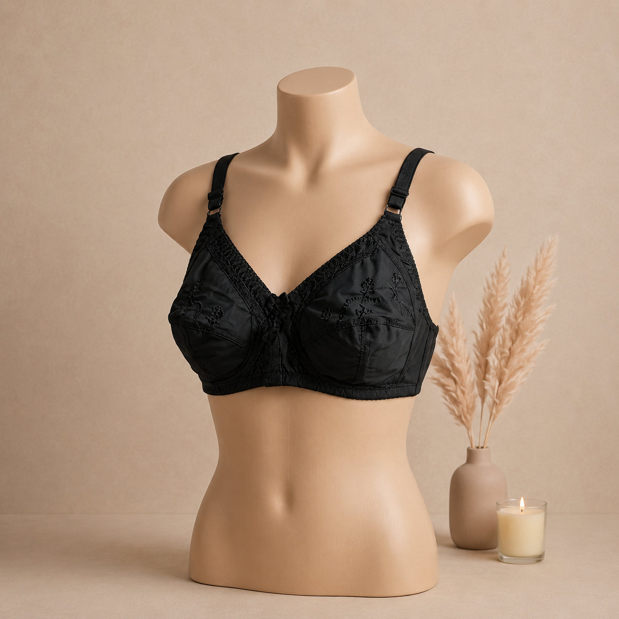 Pure Cotton Embroidered Brassiere Breathable, Soft & All Day Comfort | Haya Secrets