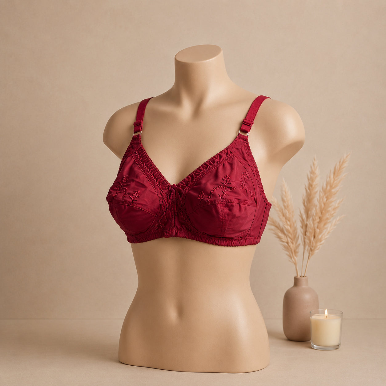 Pure Cotton Embroidered Brassiere Breathable, Soft & All Day Comfort | Haya Secrets