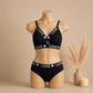 Women's Ribbed Love Bralette & Panty Set – Soft Wireless Comfort Lingerie | Haya Secrets