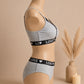 Women's Ribbed Love Bralette & Panty Set – Soft Wireless Comfort Lingerie | Haya Secrets