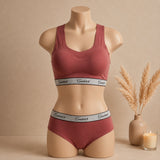 Women’s Padded Sports Bra & Panty Set – Soft Wireless Everyday Comfort | Haya Secrets