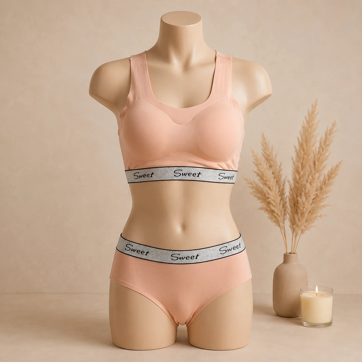 Women’s Padded Sports Bra & Panty Set – Soft Wireless Everyday Comfort | Haya Secrets