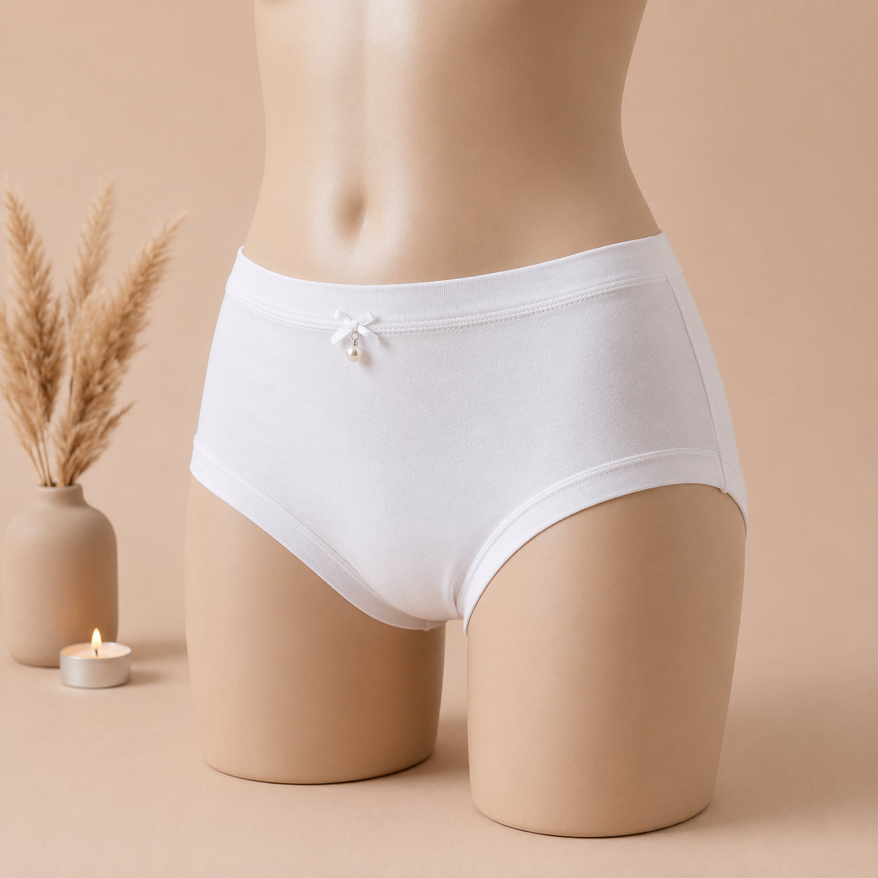 Women's High-Waist Cotton Brief Panty – Soft Full Coverage Everyday Comfort | Haya Secrets