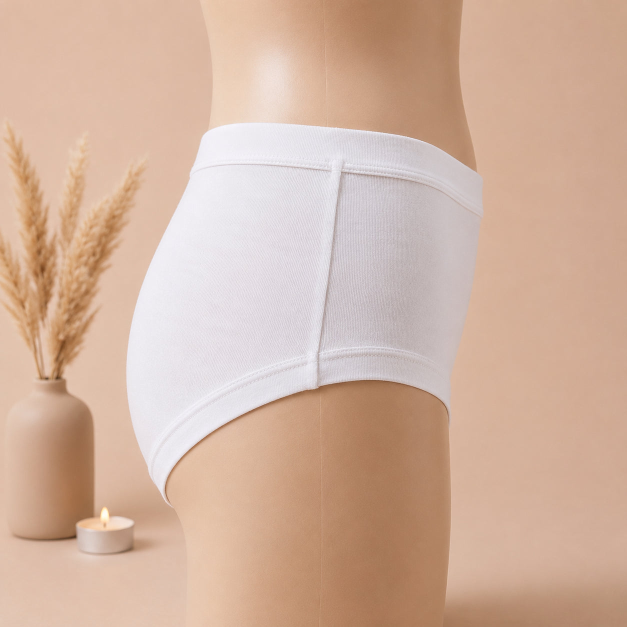 Women's High-Waist Cotton Brief Panty – Soft Full Coverage Everyday Comfort | Haya Secrets