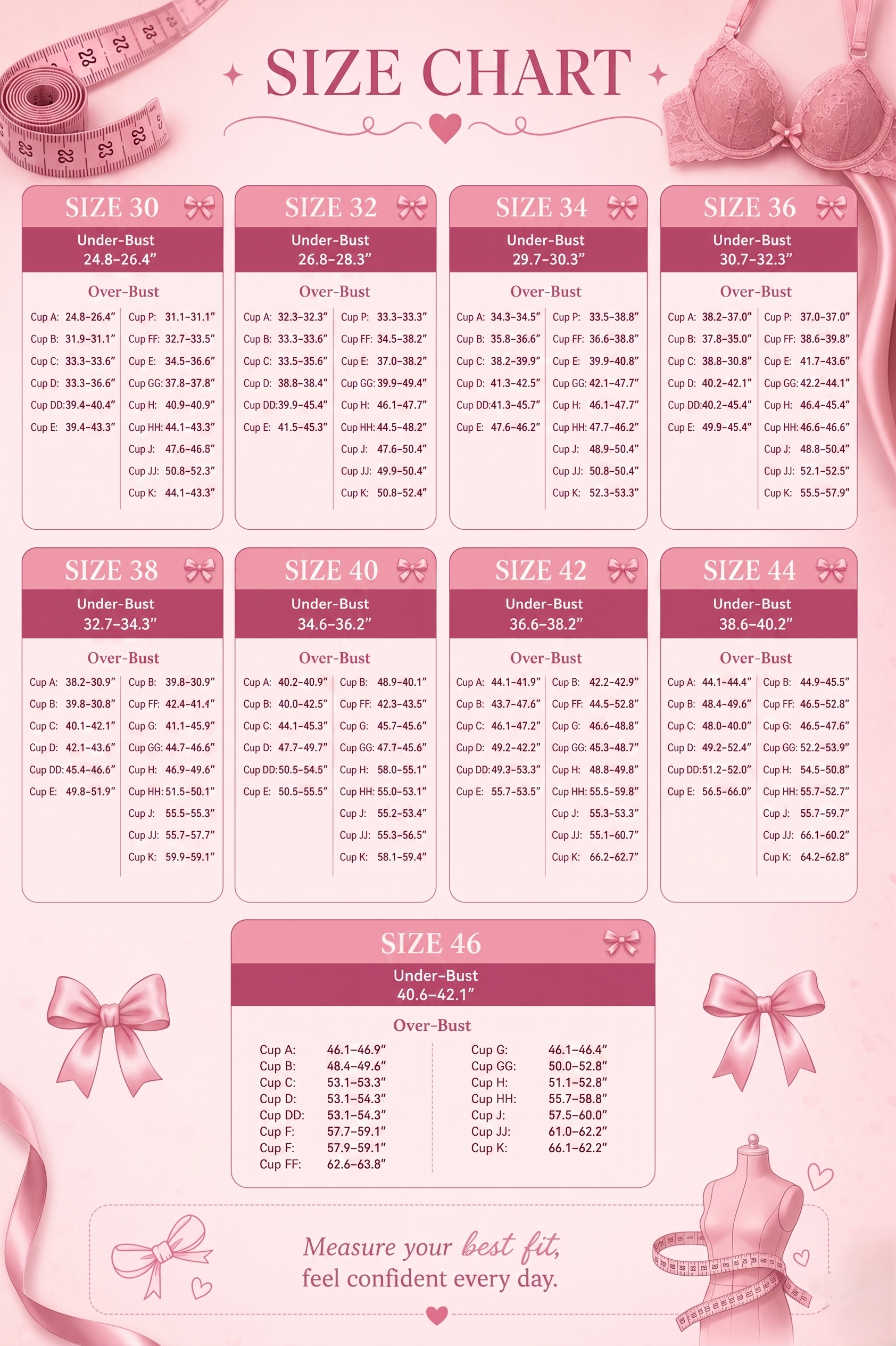 Haya Secrets Bra Size Measurement Diagram